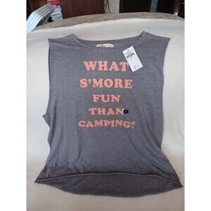 Hollister Women's Large "What S'more fun than camping?" Tank Top New with Tags